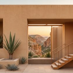Modern Architectural Structure with Canyon View